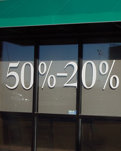 Vinyl Graphics installed for a retail clothing store